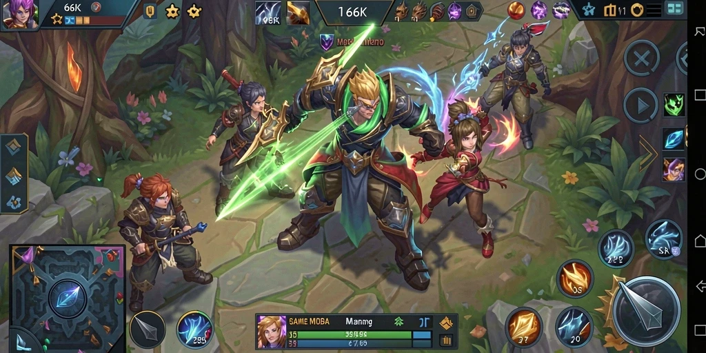 Tampilan gameplay menarik dari 66K saat pertarungan antara tim.