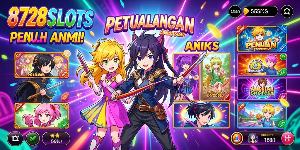 Tampilan menarik dari gameplay Anime di 8728SLOTS.