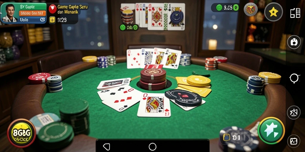 Screenshot gameplay Gaple di 8G8G yang menarik dan interaktif.