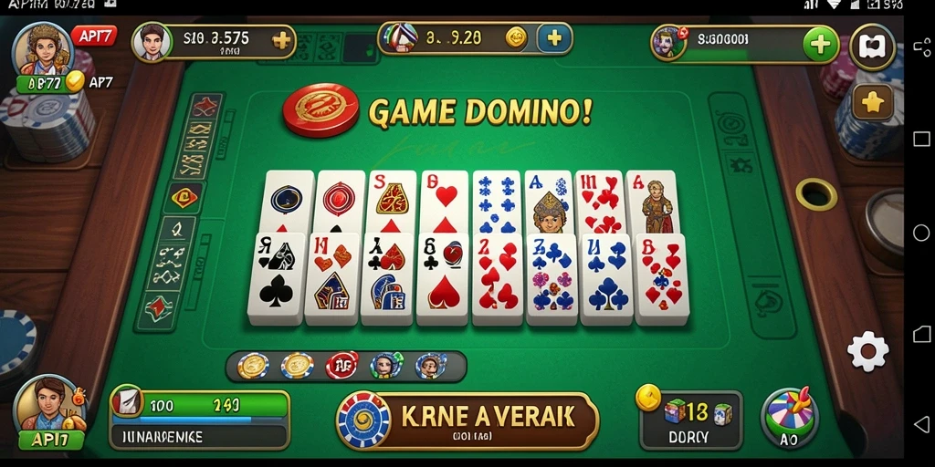 Tampilan screenshot API77 dengan gameplay Domino yang menyenangkan.