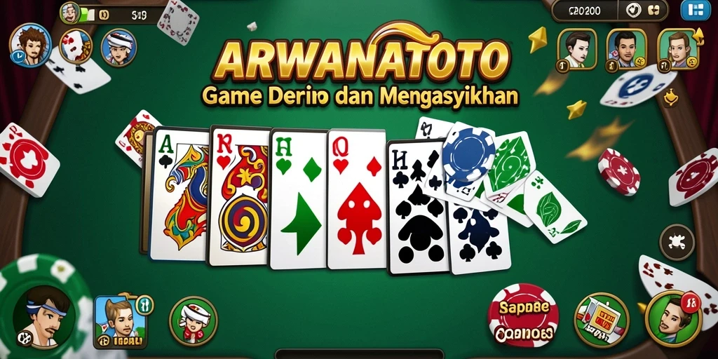 Tampilan utama gameplay ARWANATOTO dengan suasana domino yang menyenangkan.