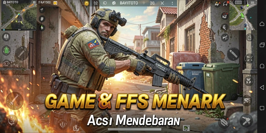 Tangkapan layar menunjukkan aksi intens dari gameplay BAYITOTO dalam pertempuran FPS.