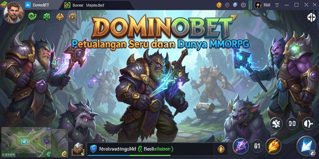 Tampilan gameplay seru dalam DOMINOBET yang menunjukkan petualangan MMORPG.