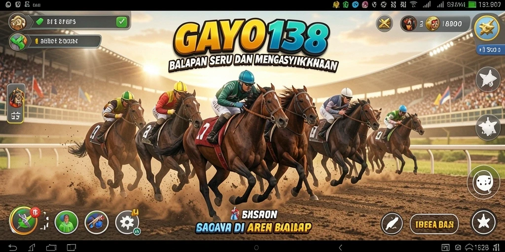 Tampilan gameplay GAYO138 yang menegangkan di lintasan balap.