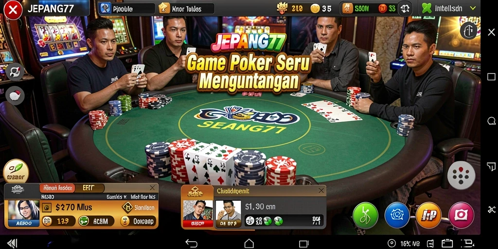 Tampilan screenshot gameplay poker di JEPANG77.