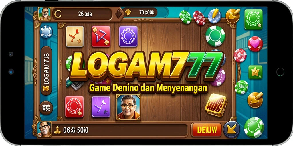 Screenshot gameplay LOGAM777 yang menampilkan keseruan bermain Domino.