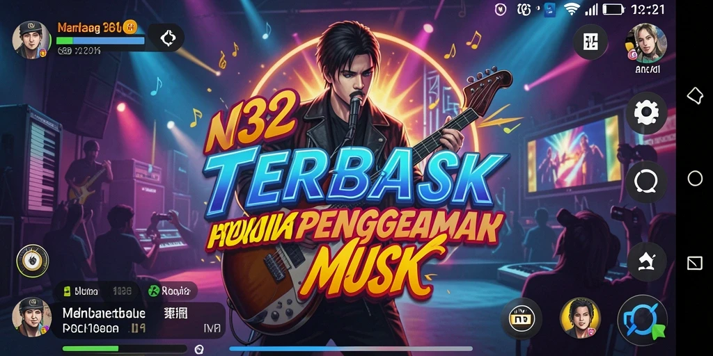 Tangkapan layar gameplay N32 menampilkan pengalaman bermain musik yang seru.