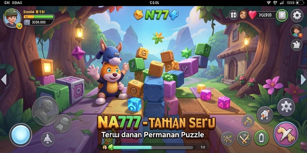 Screenshot utama NA777 memperlihatkan gameplay puzzle yang menantang.