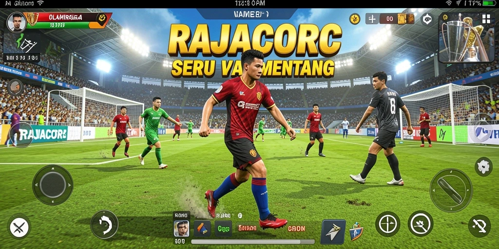 Screenshot gameplay RAJACORC yang menampilkan aksi olahraga seru.