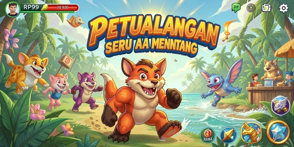 Screenshot gameplay RP99 menampilkan petualangan seru di setiap level.