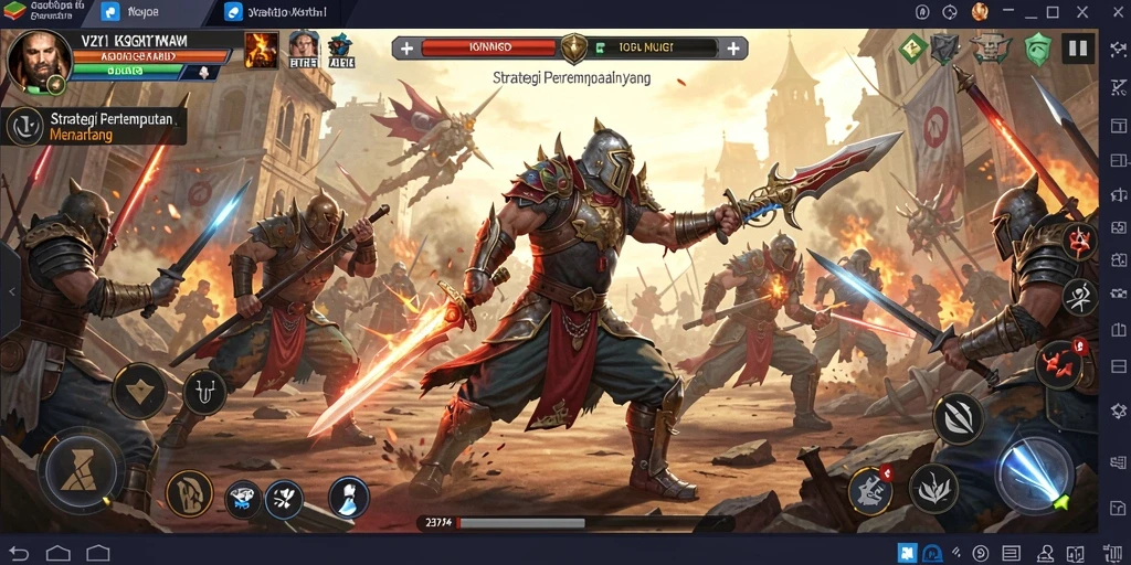 Screenshot V21 menampilkan pengalaman gameplay strategi yang mendebarkan.