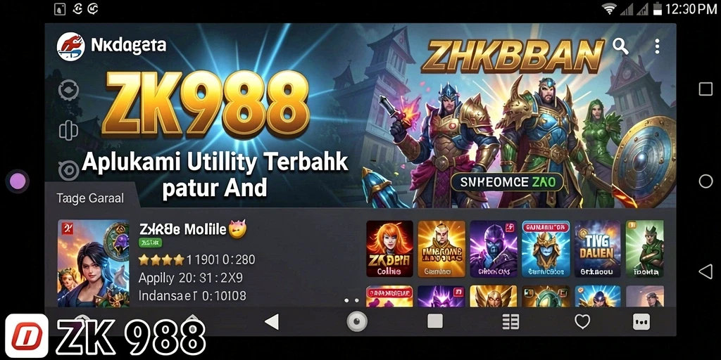 Tampilan antarmuka aplikasi ZK988 yang sederhana dan mudah digunakan.